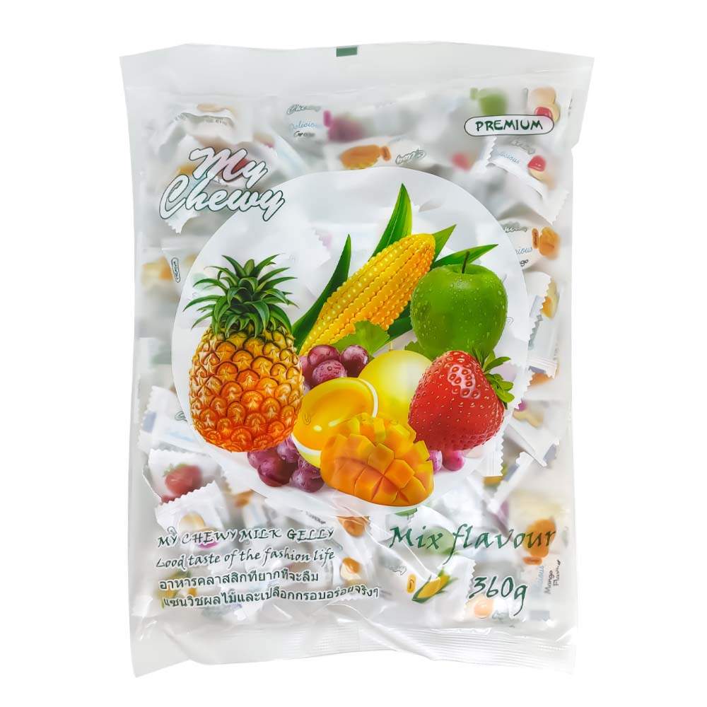 My Chewy Soft Milk Jelly Mix Fruit Flavors-360g