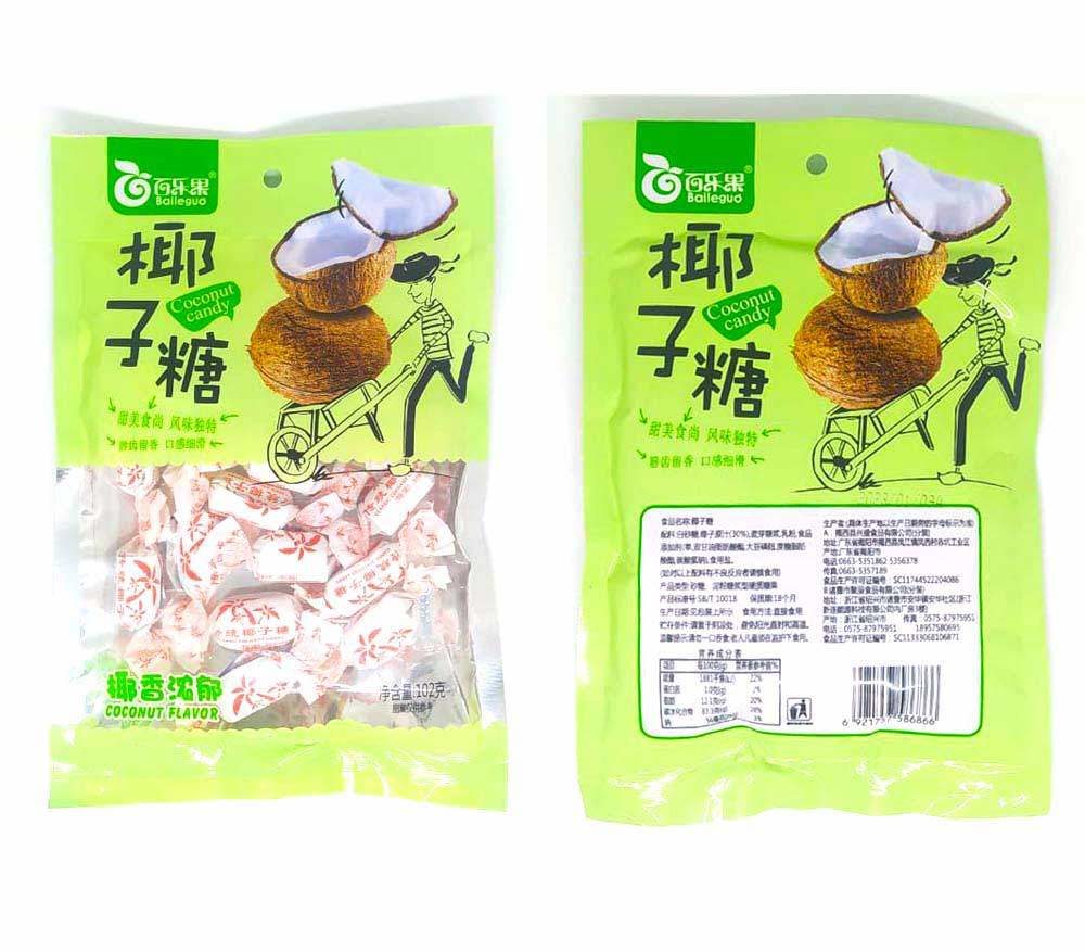Coconut Candy is a confectionery product that comes in a 102g pack and is made in China.