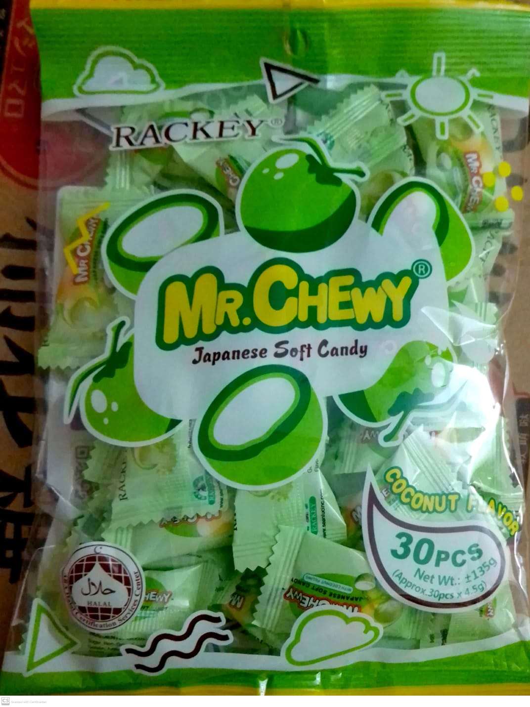 Mr. Chewy Japanese Soft Candy (Coconut Flever) - 135g (30pcs)