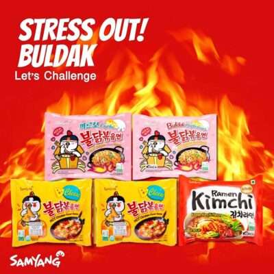 Samyang Ramen 3 Flavor Variety Combo - Total 5 pack - Cheese- 2, Carbonara- 2 & Kimchi- 1